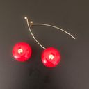 A must have cherry bright red dangle earrings/retro/trendy Photo 4