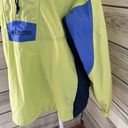 Columbia Vintage  Lime & Blue Quarter Zip Windbreaker Jacket Photo 3