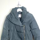 Cole Haan  Hooded Asymmetric Zip Down Feather Puffer Coat Jacket Graphite Gray Photo 5