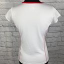 FILA 100 1911-2011 dri fit athletic top white w/black stripes and red trim sz S Photo 10