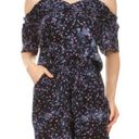 One Piece Floral Romper Off Shoulder Cold Navy Shorts Flowers  Outfit Jumpsuit L Photo 0