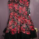 Masquerade  - Strapless Red Floral Formal/Cocktail Dress  w/ Tulle Skirt - NWT Photo 0