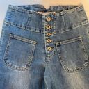 Wishlist  High Rise Bell Bottom Flare Raw Hem Light Wash Jeans - Size Small Photo 6