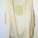 Everleigh NWT Macrame Boho Vest Ivory Sz Small Fringe Hippie Festival Photo 0