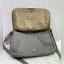 Relic  by Fossil Oh Happy Day gray leather flap front crossbody messenger bag EUC Photo 9