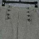 New Direction  panel front cropped navy & white wide legs pants 10P Photo 2