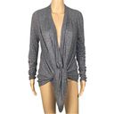 Vince marled grey and silver waterfall, open cardigan sweater. Size Medium. EUC Photo 7