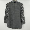 Habitat ‎ Gray White Striped Piano Button Up Collar Textured Blouse Top Size XS Photo 1