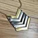 Madewell  | Gold Silver Gunmetal Chevron Pendant Necklace Photo 1