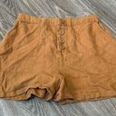 Abound Women’s tan light brown  linen blend elastic high waisted shorts XS Photo 0