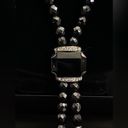 Onyx Vintage Black Hematite  And CZ Lariat Necklace Photo 2