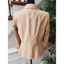 Dana Buchman  Womens Beige Striped 100% Cotton Single Breasted Blazer Jacket 12 Photo 7