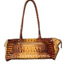 Brahmin  Toasted Almond‎ Croc Embossed Baguette Style Shoulder Bag Used Photo 1