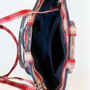 Bongo  Y2k retro red, blue, and white denim plaid cherry picnic bag 🧺 Photo 2