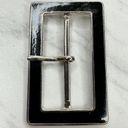 The Bar Silver Tone and Black Simple Basic Belt Buckle Photo 0