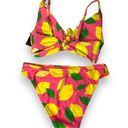 Kate Spade NWT Stunning  Pink Lemon bikini Swimsuit Size S knot twist front $148 Photo 1