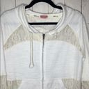 BKE  white floral lace hooded zipper sweatshirt Photo 2