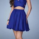 La Femme NWT  Blue Cut Out Cocktail Special Occasion Dress Full Skirt Size 2 Photo 0