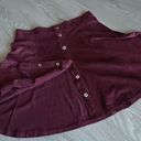 Full Tilt  Skirt Small Burgundy Button Front Mini Photo 5