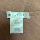 Bozzolo  Brown Scoop Neck Ribbed Knit Pullover Athletic Workout Sports Bra Sz S/M Photo 2