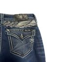 Miss Me Dark Wash Stretch Silver Angel wings Flap Pocket Midrise Skinny Jeans 29 Photo 11