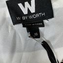 W By Worth  Wavy Stripe Silk Twill Slim Skirt - Navy/White - size 10 Photo 12