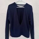 Nike  dri fit pullover navy blue sweater open back Photo 3