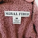 Moral Fiber  Chenille Plush Ribbed Button Shoulder Sweater Photo 5