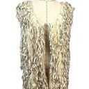 Umgee  Women's Black White Bohemian Sleeveless Shaggy Fringe Sweater Vest Size M Photo 1