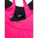 DKNY  NEON PINK Ruched Mesh-Contrast One-Piece Swimsuit 4 NWT $98 Photo 3