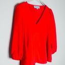 Tuckernuck  Red Hollis V-Neck Puff Sleeve Top Shirt Blouse Size S Photo 4