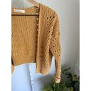 The Moon  & Madison Open Knit Shrug Cardigan Sweater Small Golden Mustard Yellow Photo 3