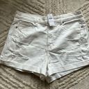 American Eagle  NWT White Mom Short Jean Shorts Distressed High Waist Size 16 Photo 1