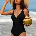 One Piece Charmo Tummy Control  Swimsuits for Women Ruched Bathing Suits Strappy V Neck Monokini Photo 4