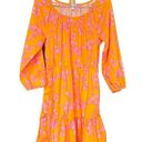 J. Crew Factory Scoop Neck Orange with Pink Floral Dress Size 8 Photo 2