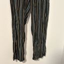 Brandy Melville  Frankie Pull On Elastic Waist Flowy Green Black Striped Pants Photo 1