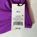 Shade & Shore  Purple Longline Cut Out Bikini Top New! Photo 6