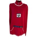 Breckenridge Vintage  Grandma 1/4 Zip Turtleneck Fir Tree Sweater Red Size XL Photo 2