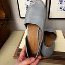 Anthropologie Souvenir Soft Leather Flats Blue Open Toe Slip on Styling SZ 8.5 Photo 6