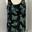 Harvé Benard Harve Bernard Small Black, Green Botanical Tropical Palm Sleeveless Blouse Photo 2