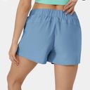 Halara  Blue Shadow Elastic Drawstring Ruched Side Pocket Casual Shorts 3” Small Photo 1