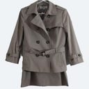 Tahari  Arthur S. Levine Beige Trench Coat and Skirt Set Sizes 10/8 Photo 0