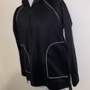 Good American  Performance 1/2 Zip Black Hoodie Tunic Small Photo 9