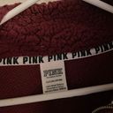 Victoria's Secret PINK by  Maroon Sherpa Quarter Zip Photo 4