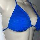 OP  WOMENS Electric Blue Triangle Striped BIKINI Swim TOP M MEDIUM 7-9 Photo 2