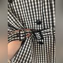 White House | Black Market  size medium black white gingham plaid trench coat Photo 6