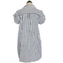 Mango MNG Womens Dress Button down Shirt Striped Size 4 Collar Mini Linen Blend Photo 2