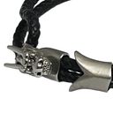 The Row Steeltime  Dragon Double Braided Leather Bracelet  Black Silver  Unisex Photo 11