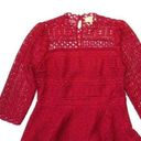 Moulinette Soeurs NWT Anthropologie  Lace Peplum Top in Red 8 $128 Photo 0