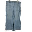 American Eagle  Super High Rise Baggy Wide Leg Carpenter Jeans Size 18 Short Photo 1